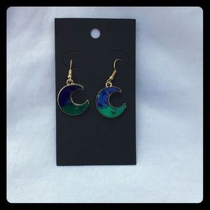 Moon star space earrings